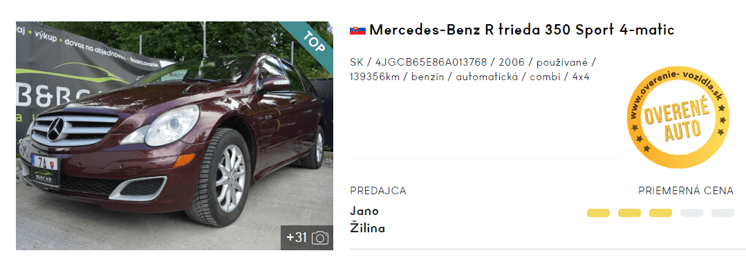 Mercedes-Benz, inzerát, combi