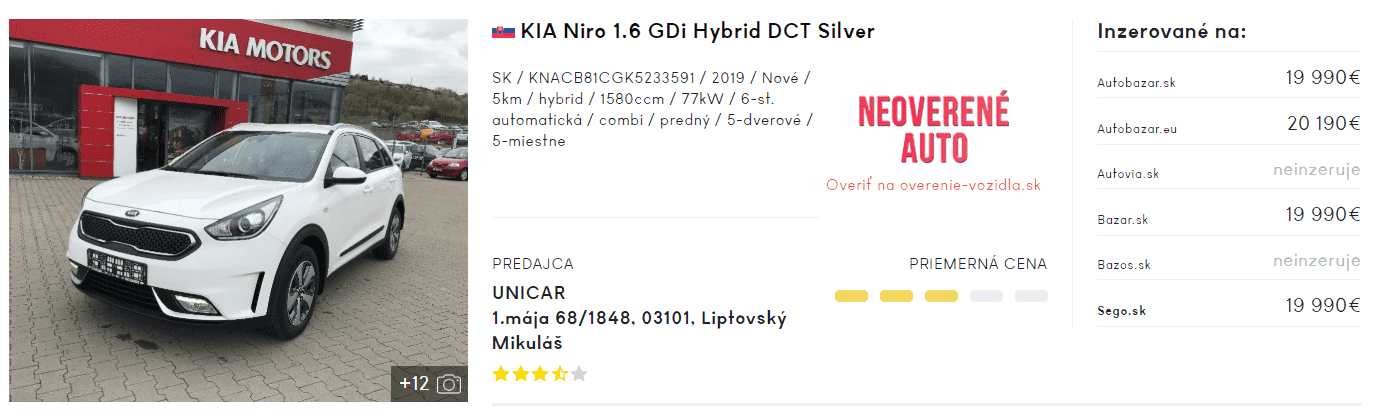 Kia Niro , hybrid vozidlá, inzerát